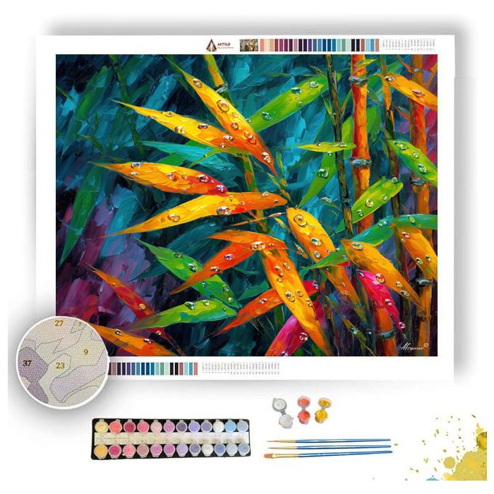BAMBOO IN THE LIGHT RAIN - Paint by Numbers Full Kit
