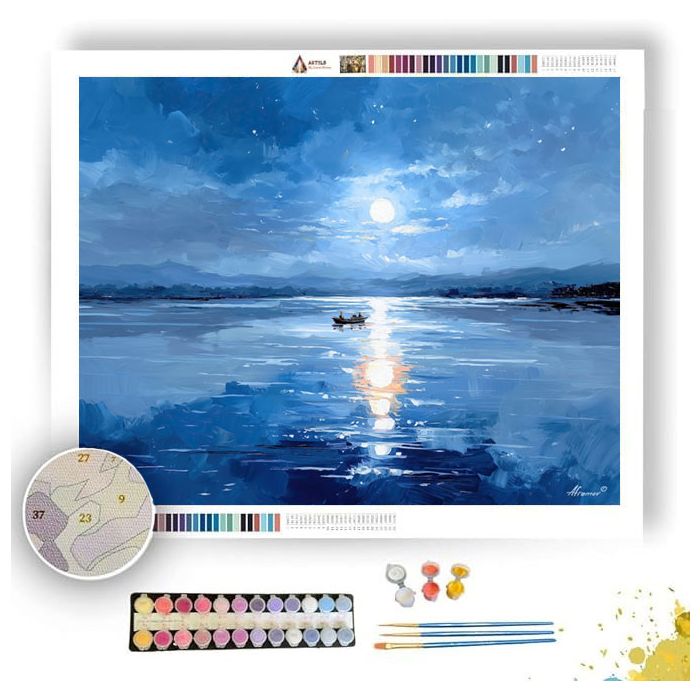 MOON OVER STILL WATER - Paint by Numbers Full Kit