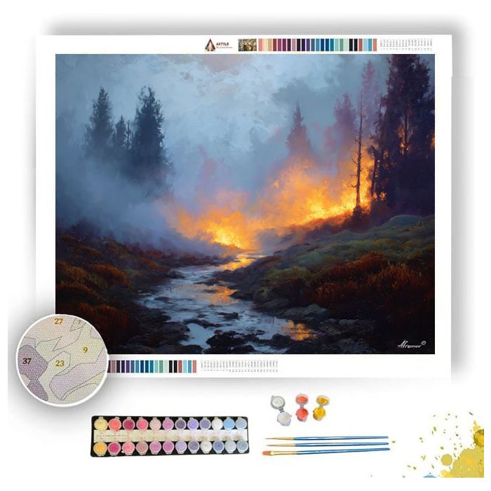MIST AND FIRELIGHT - Paint by Numbers Full Kit