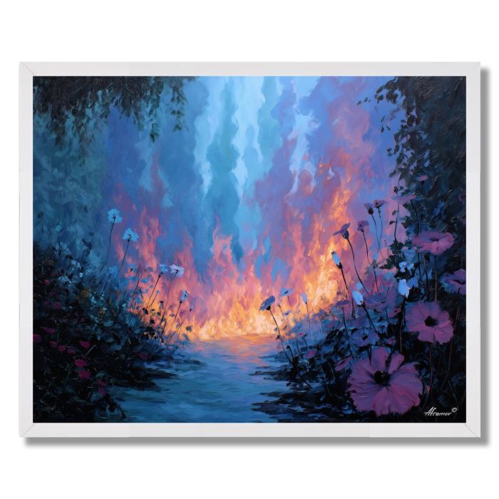 GARDEN OF BLUE FIRE - FRAMED