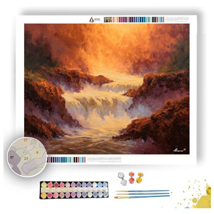 GOLDEN CASCADE - Paint by Numbers Full Kit