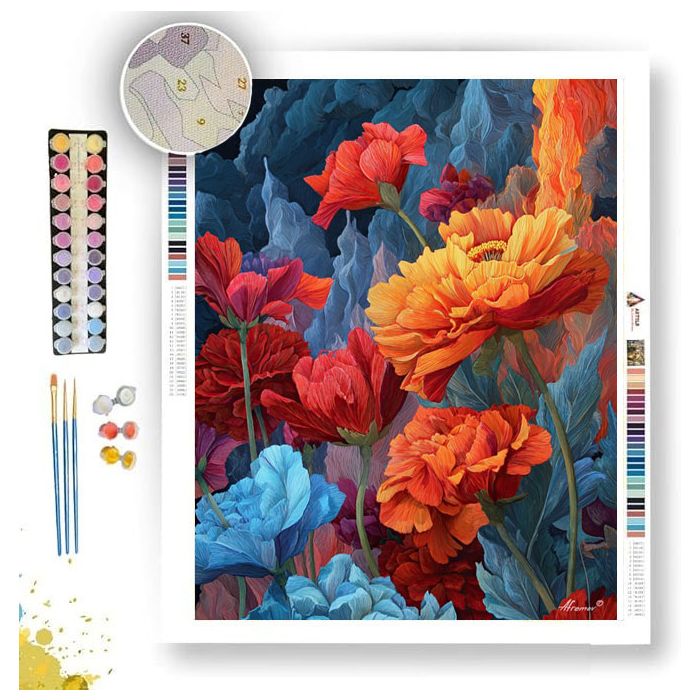 FIRE IN BLOOM - Paint by Numbers Full Kit