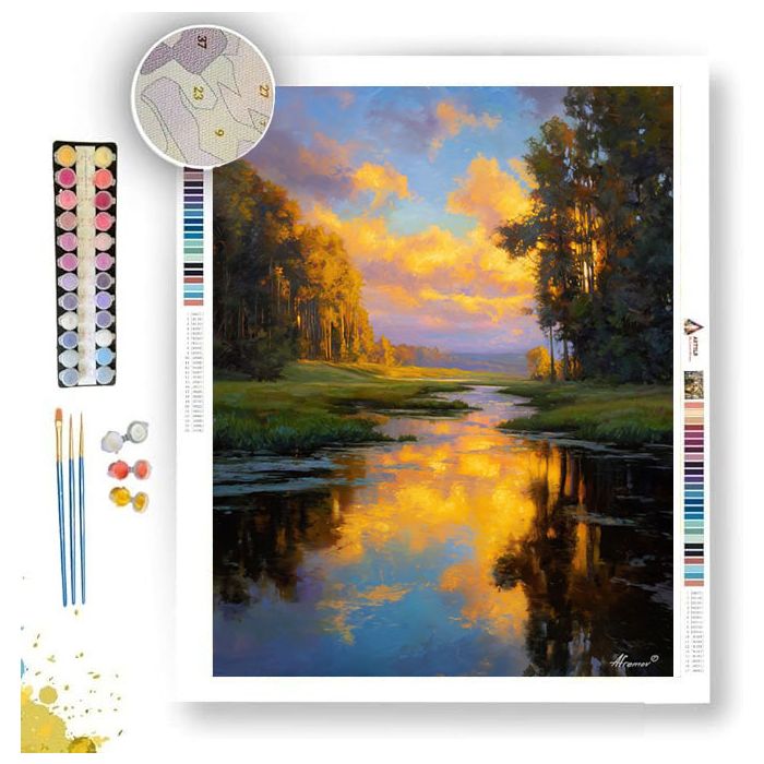 GOLDEN REFLECTIONS - Paint by Numbers Full Kit