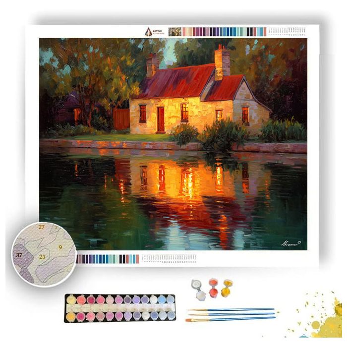 COTTAGE REFLECTION - Paint by Numbers Full Kit
