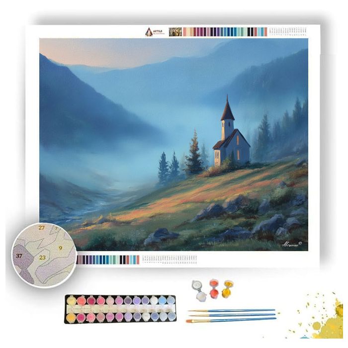 MOUNTAIN CHAPEL - Paint by Numbers Full Kit