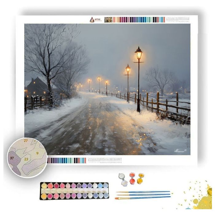 FROSTED ROAD - Paint by Numbers Full Kit