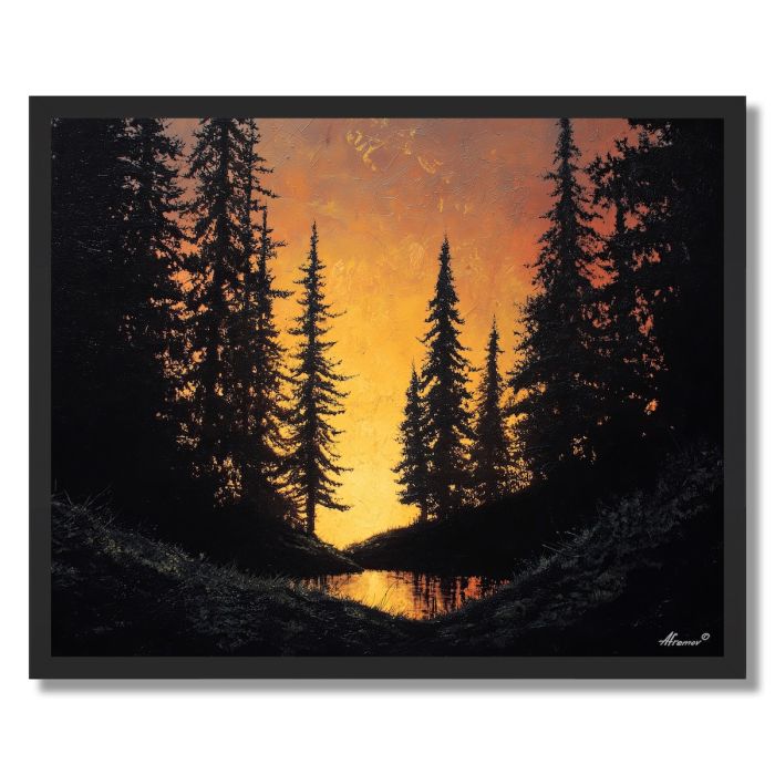 LIGHT BEYOND THE PINES - FRAMED