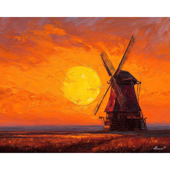 WINDMILL AT SUNSET