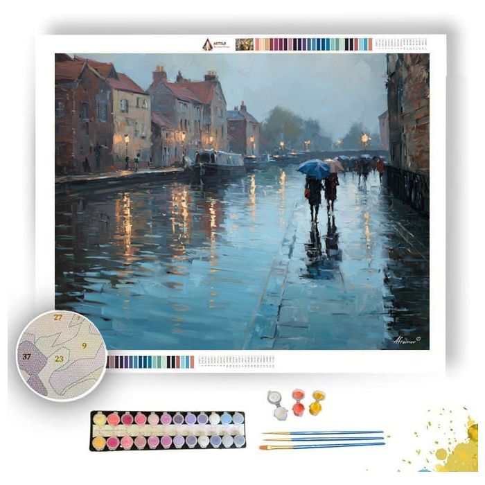 RAIN ON THE CANAL - Paint by Numbers Full Kit