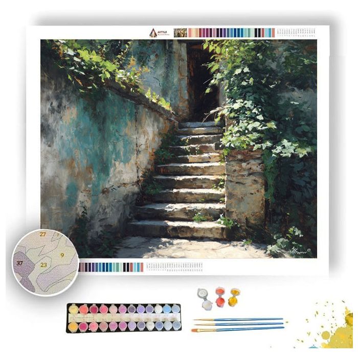 OLD STONE STEPS - Paint by Numbers Full Kit