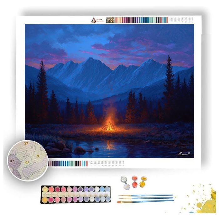 CAMPFIRE GLOW - Paint by Numbers Full Kit