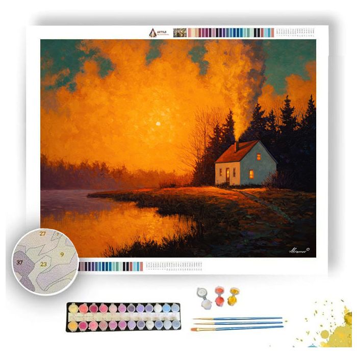 SUNSET COTTAGE - Paint by Numbers Full Kit