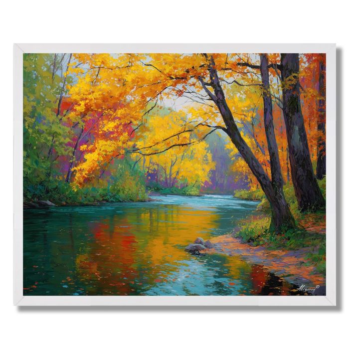 AUTUMN RIVER TURN - FRAMED