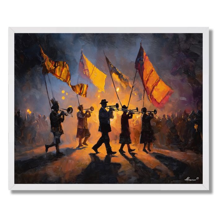 BRASS IN THE SQUARE - FRAMED