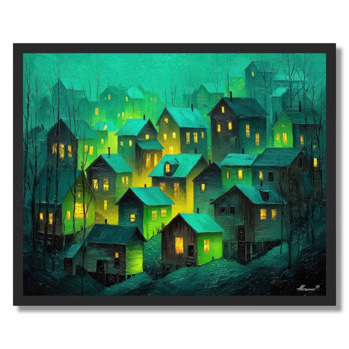 BLACK FOREST VILLAGE LIGHT - FRAMED