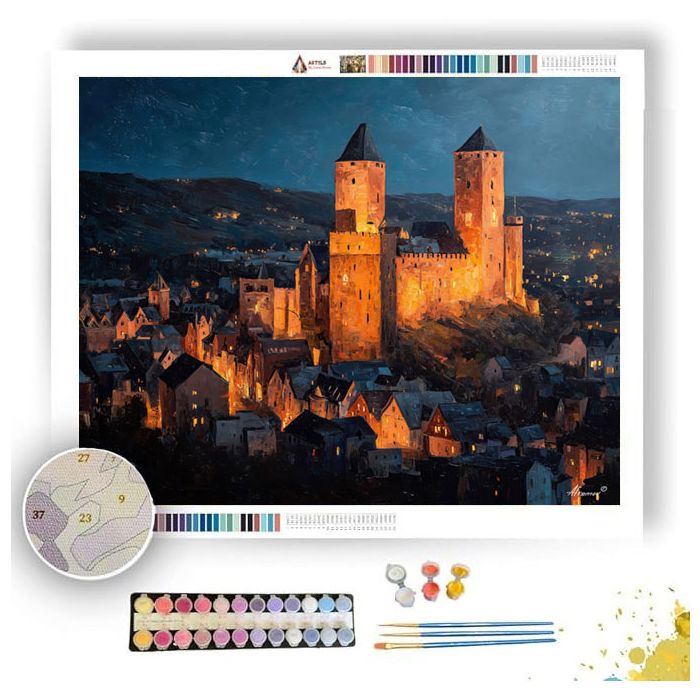 MARBURG CASTLE NIGHT - Paint by Numbers Full Kit