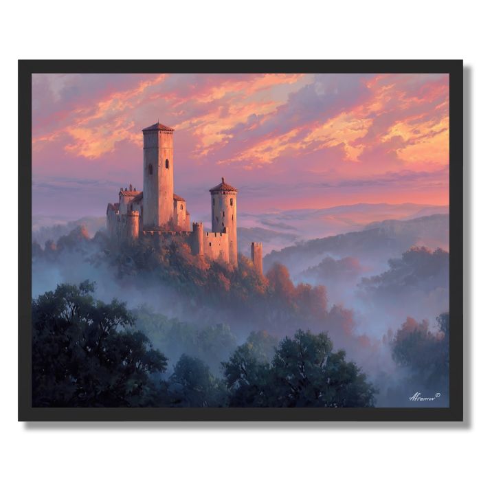 HARBURG CASTLE SUNRISE - FRAMED