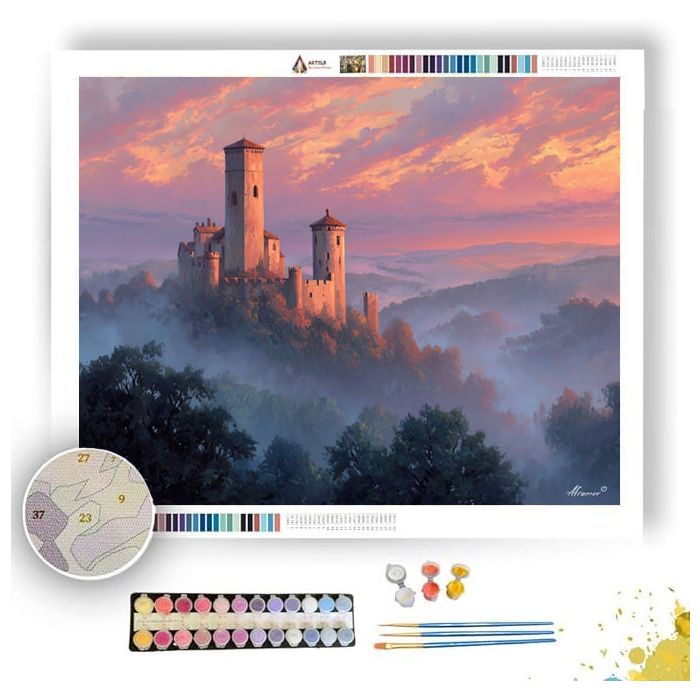 HARBURG CASTLE SUNRISE - Paint by Numbers Full Kit