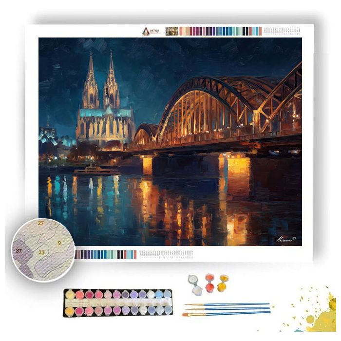 COLOGNE BRIDGE NIGHT - Paint by Numbers Full Kit