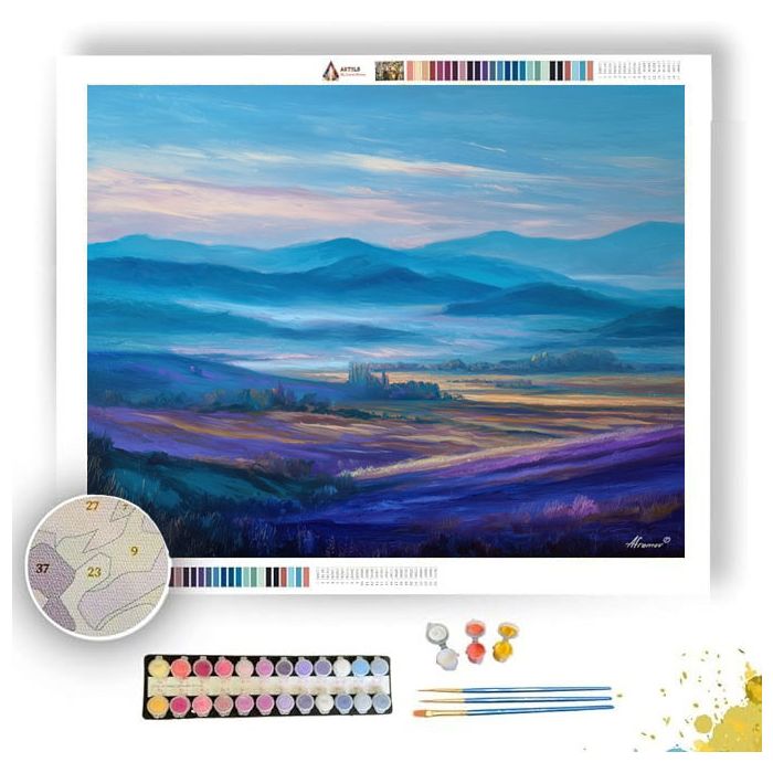 MIST ABOVE THE HILLS - Paint by Numbers Full Kit