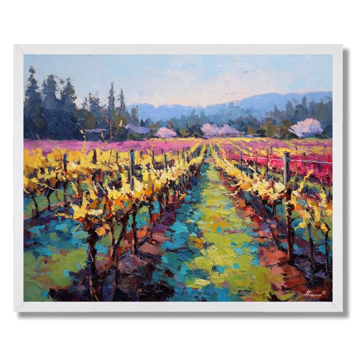 VINEYARD IN BLOOM - FRAMED