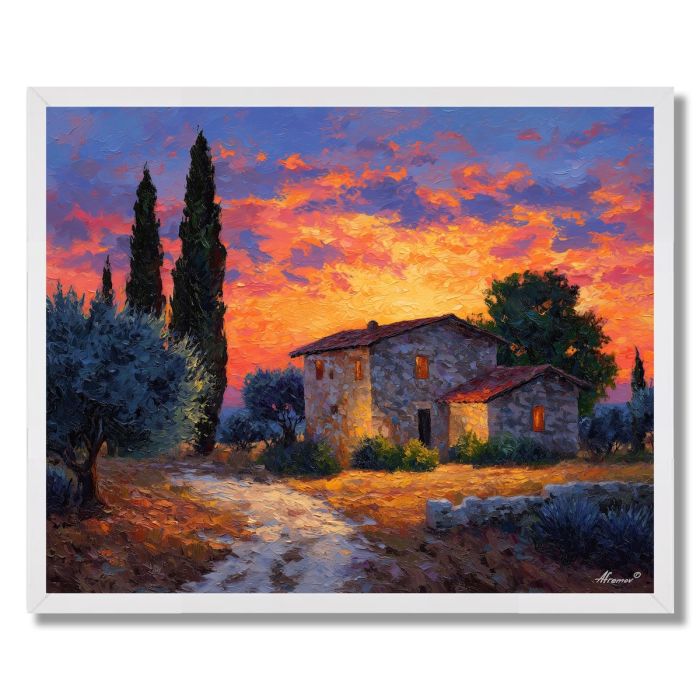 TUSCAN FARMHOUSE PATH - FRAMED