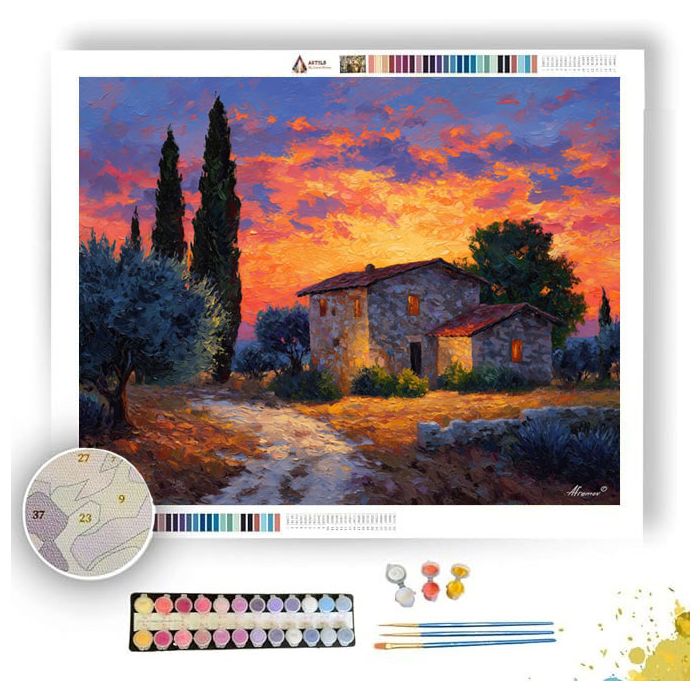 TUSCAN FARMHOUSE PATH - Paint by Numbers Full Kit