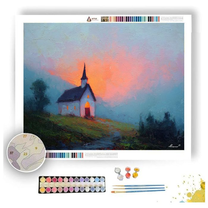 HILLSIDE CHAPEL - Paint by Numbers Full Kit