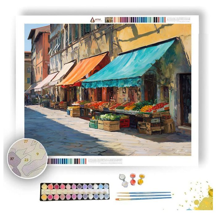 MORNING MARKET IN FLORENCE - Paint by Numbers Full Kit