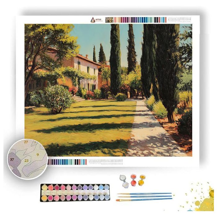GARDEN BY THE VILLA - Paint by Numbers Full Kit