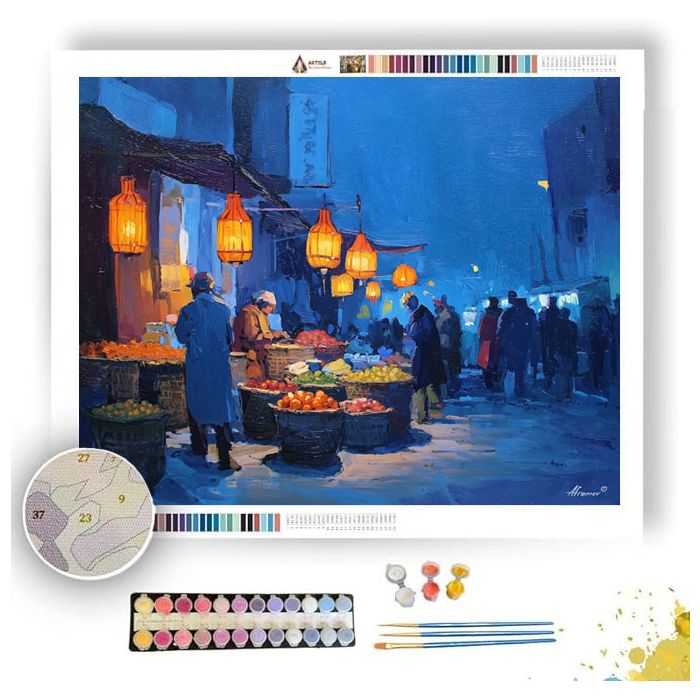 MARKET AT NIGHT - Paint by Numbers Full Kit