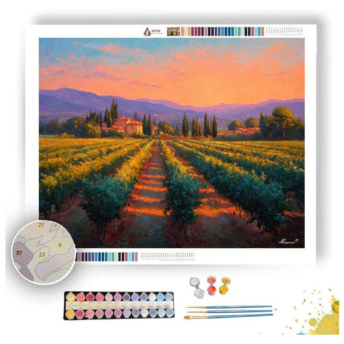 TUSCAN VINEYARD GLOW - Paint by Numbers Full Kit