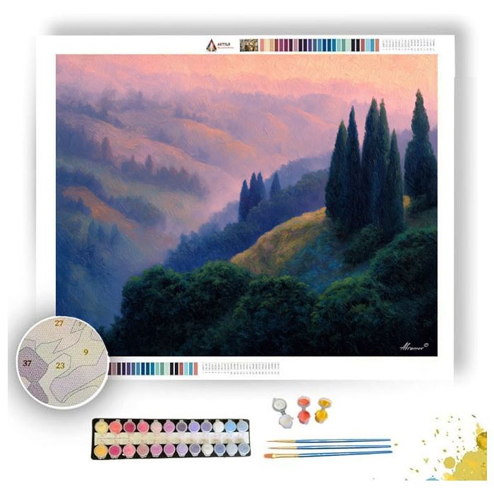 HILLSIDE GLOW - Paint by Numbers Full Kit