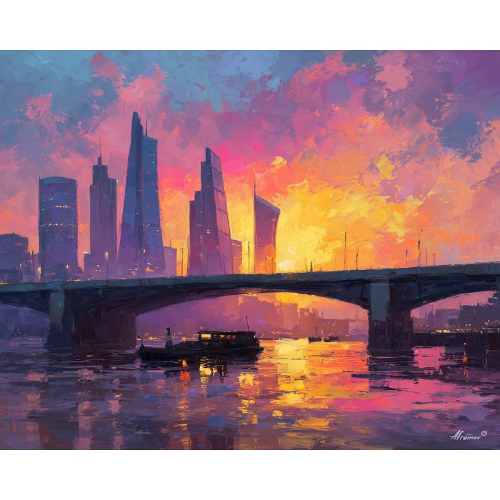 LONDON RIVER SUNSET
