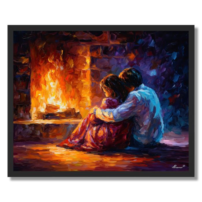 FIRESIDE EMBRACE - FRAMED