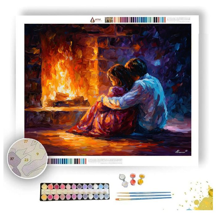 FIRESIDE EMBRACE - Paint by Numbers Full Kit