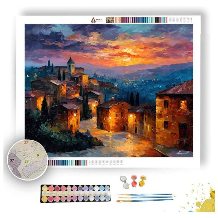 DAWN OVER VILLAGE - Paint by Numbers Full Kit