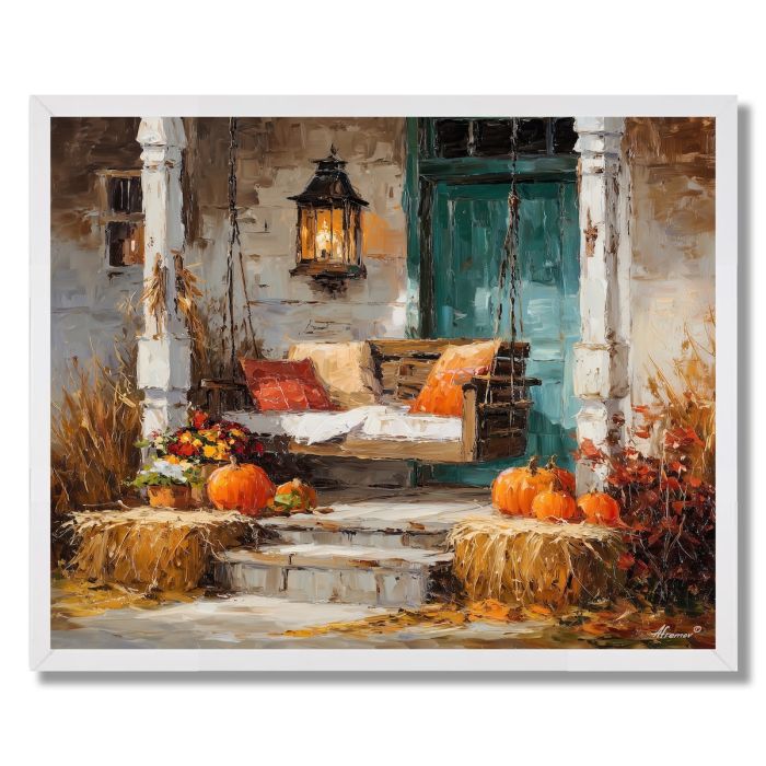 RUSTIC PORCH AUTUMN - FRAMED