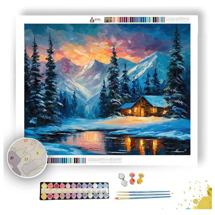 MOUNTAIN CABIN RETREAT - Paint by Numbers Full Kit