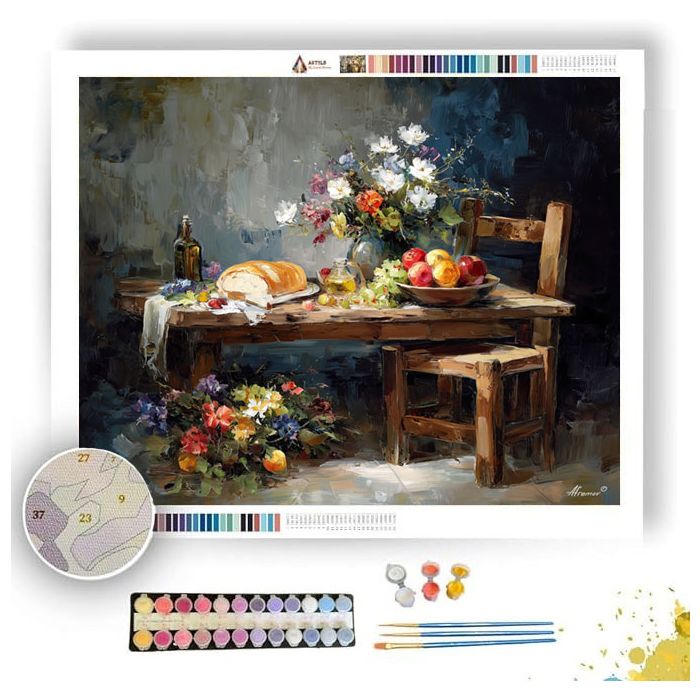 RUSTIC WOODEN TABLE - Paint by Numbers Full Kit