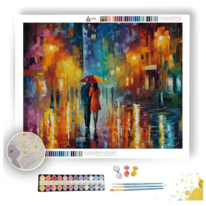 CITY STREET RAIN - Paint by Numbers Full Kit