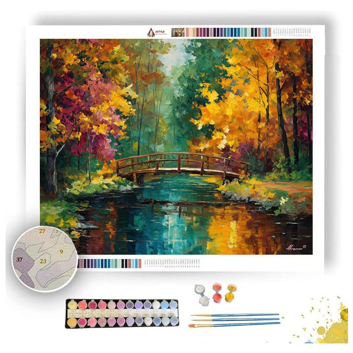 FALL FOREST BRIDGE - Paint by Numbers Full Kit