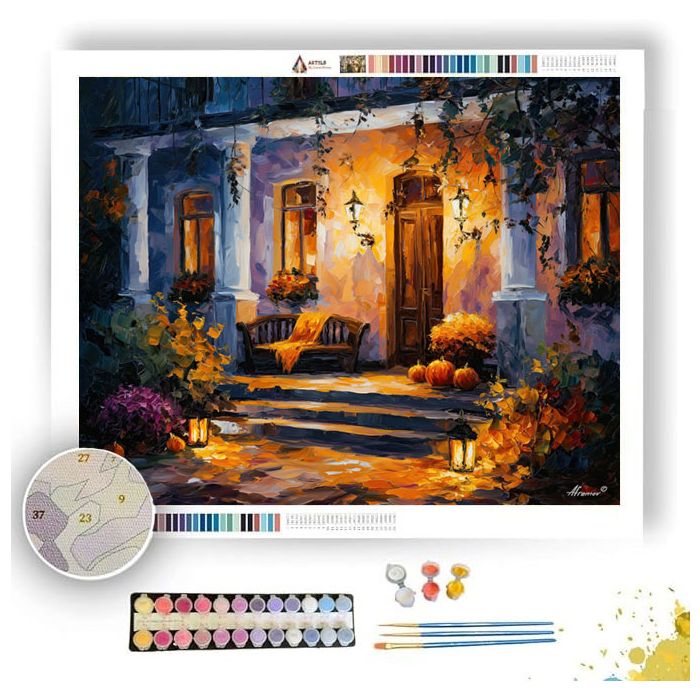 AUTUMN PORCH GLOW - Paint by Numbers Full Kit