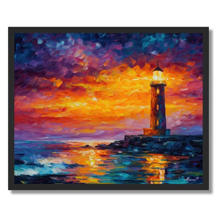 LIGHTHOUSE AT DUSK - FRAMED