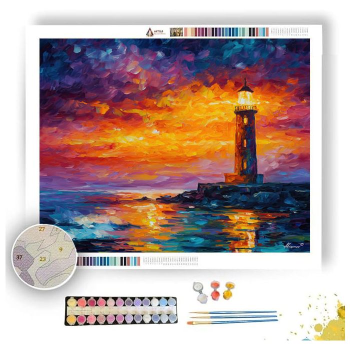 LIGHTHOUSE AT DUSK - Paint by Numbers Full Kit