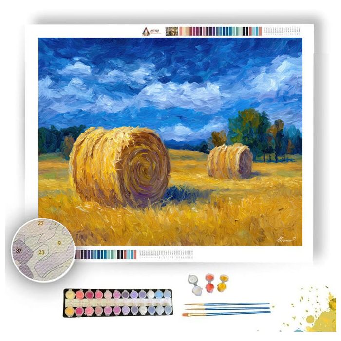 HAY BALE STACKS - Paint by Numbers Full Kit