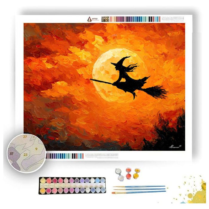 WITCHS FLIGHT - Paint by Numbers Full Kit