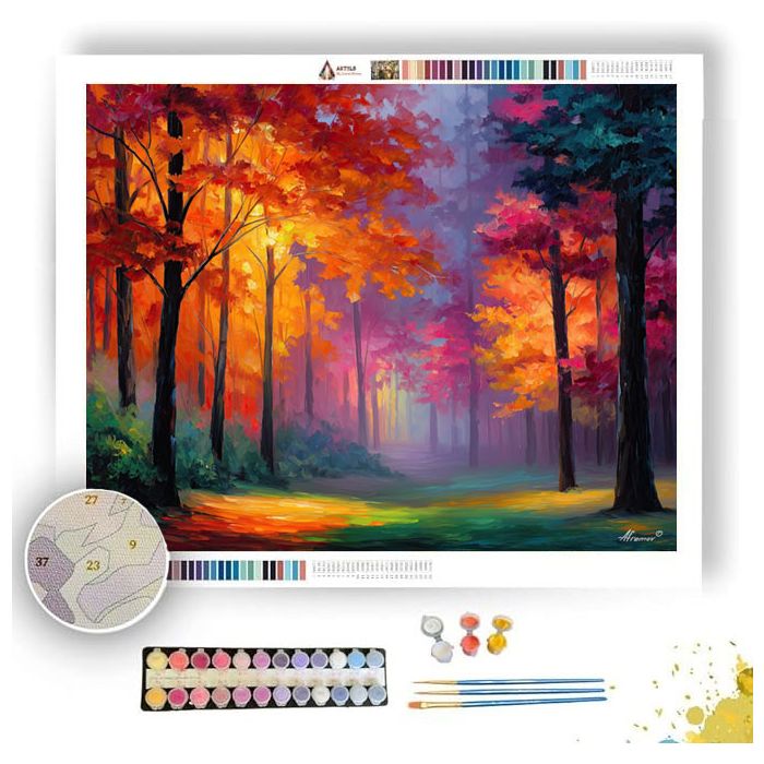 CRISP FOREST MORNING - Paint by Numbers Full Kit
