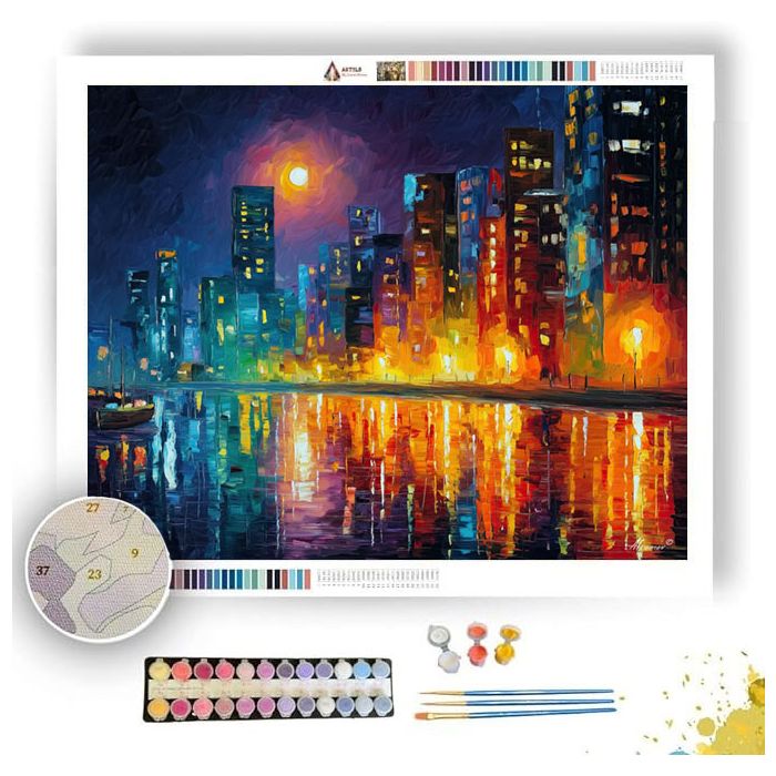 MOON OVER CITY - Paint by Numbers Full Kit