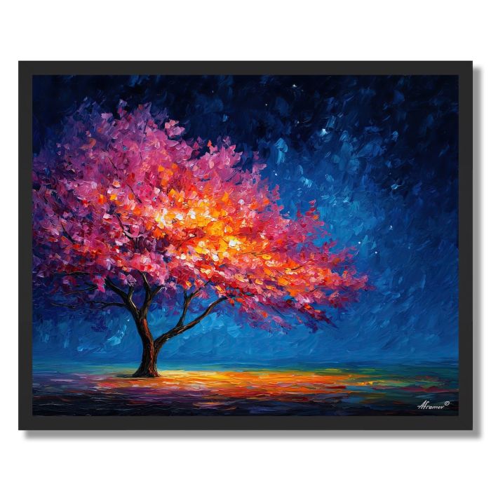BLOSSOMING NIGHT TREE - FRAMED